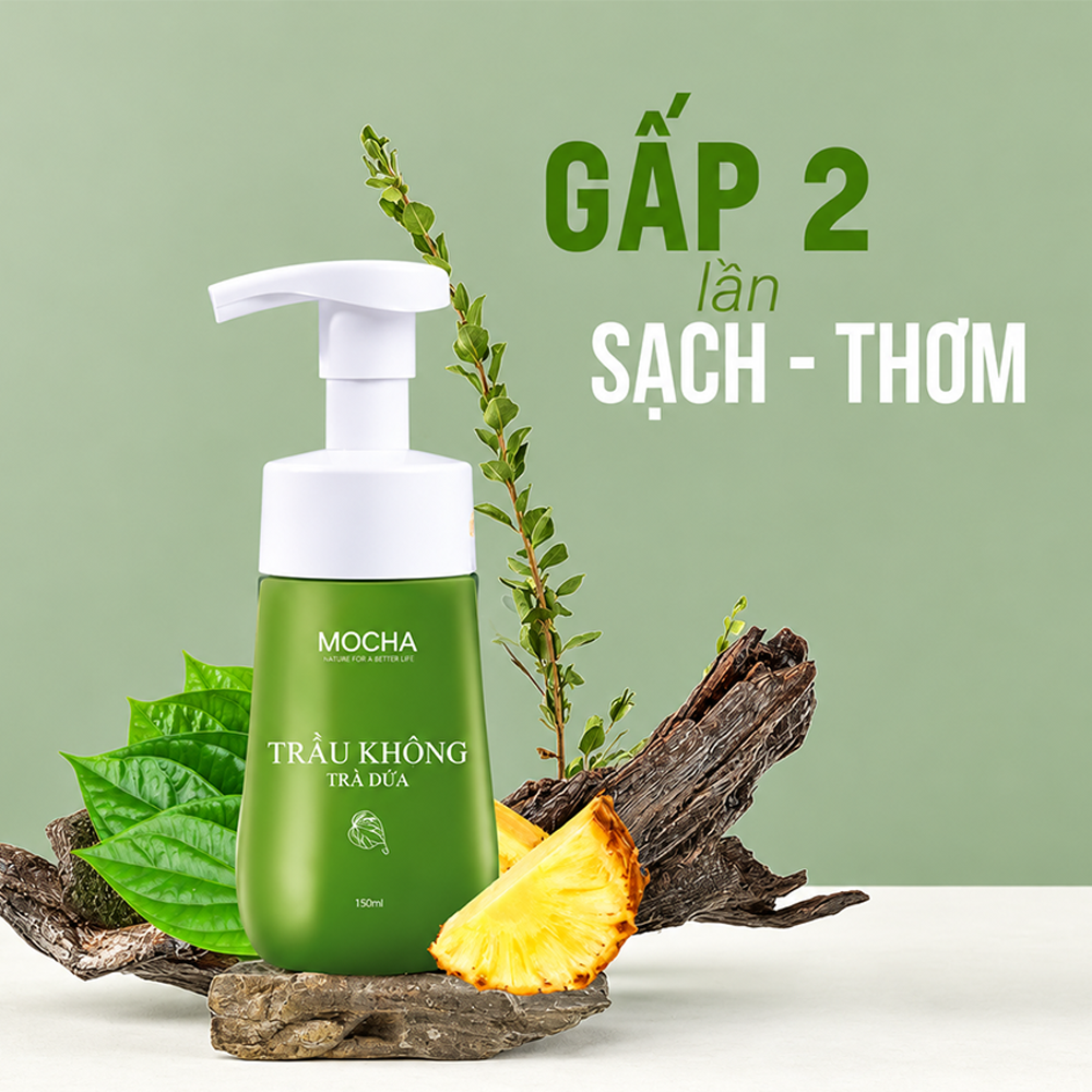 Dung Dịch Vệ Sinh Trầu Không Trà Dứa Mocha Chính Hãng