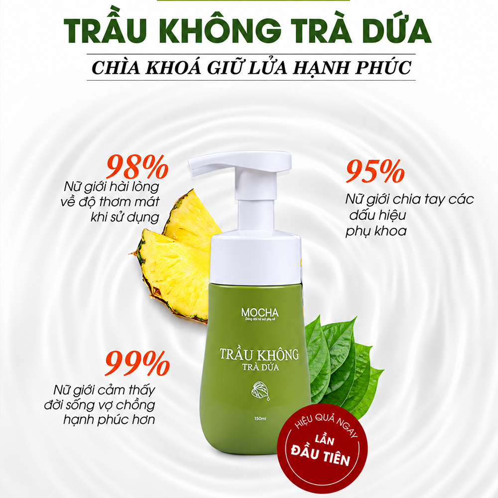 Dung Dịch Vệ Sinh Trầu Không Trà Dứa Mocha Chính Hãng1