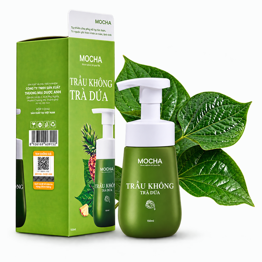 Dung Dịch Vệ Sinh Trầu Không Trà Dứa Mocha Chính Hãng9