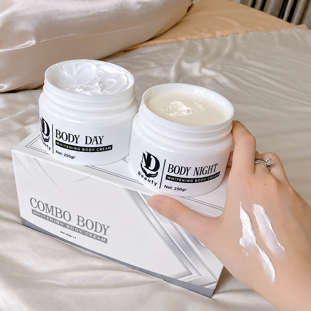 Combo 2 Hủ Kem Body Dưỡng Trắng Da Ngày Đêm MD Beauty