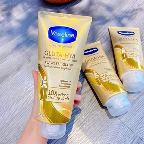 Sữa-dưỡng-thể-Vaseline-10x-Chai-Vàng-Healthy-Bright-Gluta-Hya-Serum-Flawless-Glow