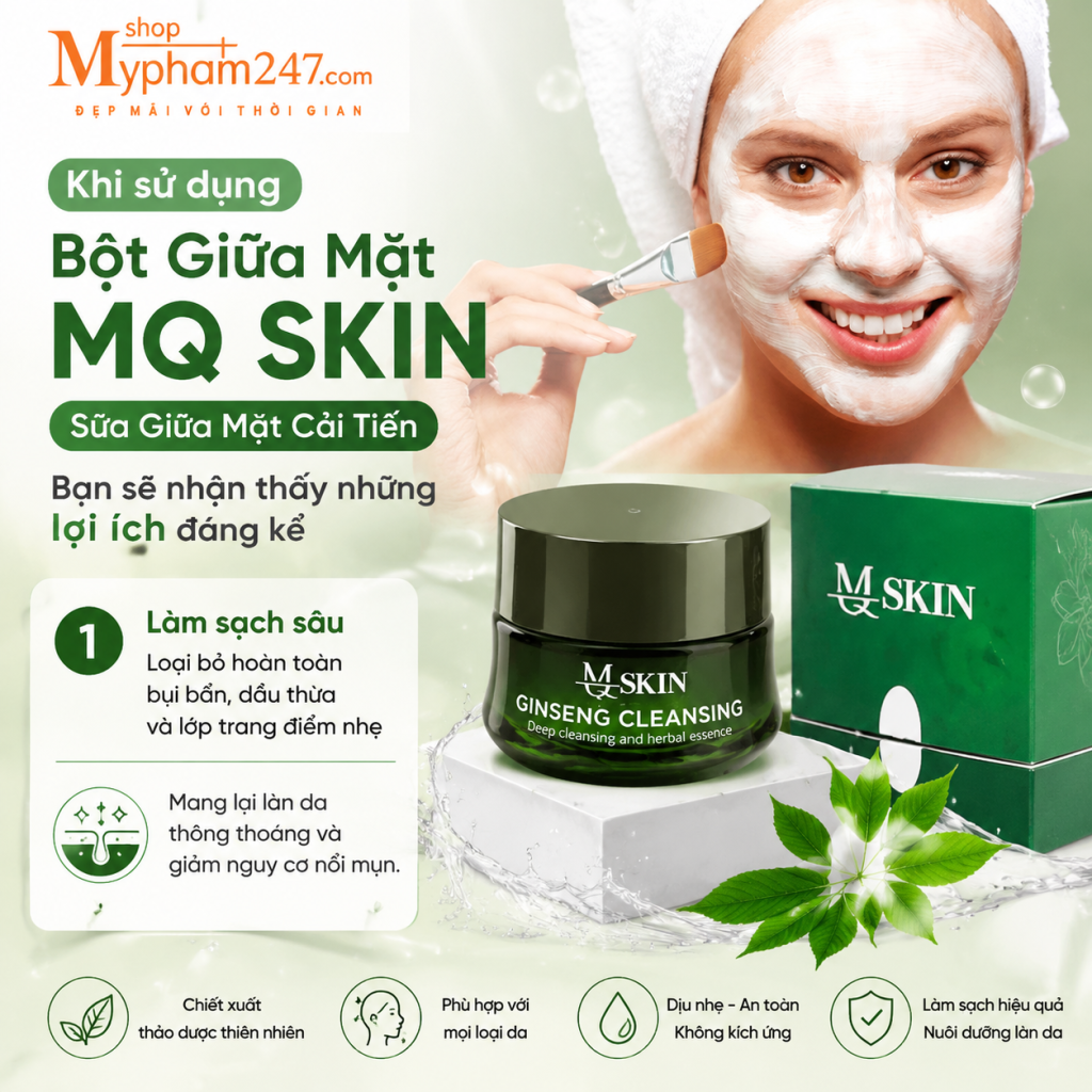 Bột Giữa Mặt MQ Skin, Sữa Giữa Mặt Cải Tiến