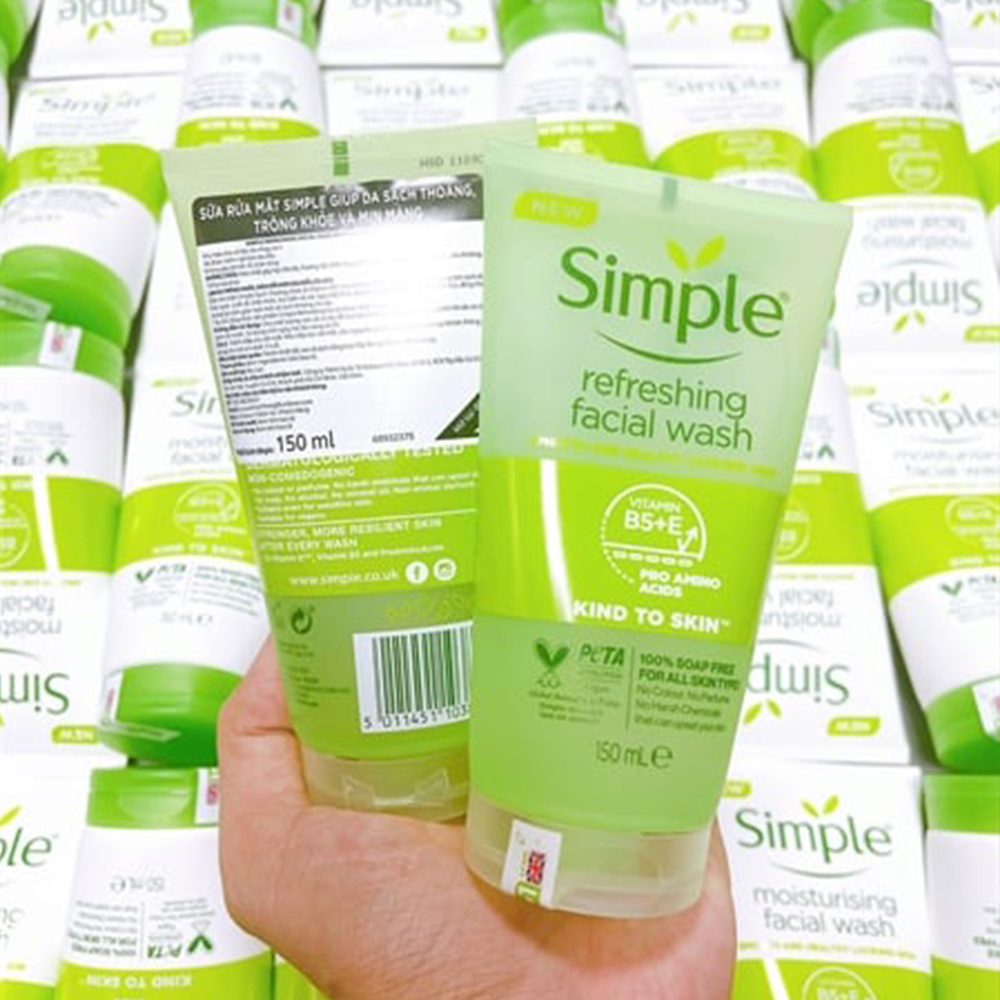 Sữa Rửa Mặt Simple Dạng Gel Kind To Skin Refreshing Facial Wash Gel 150ml2