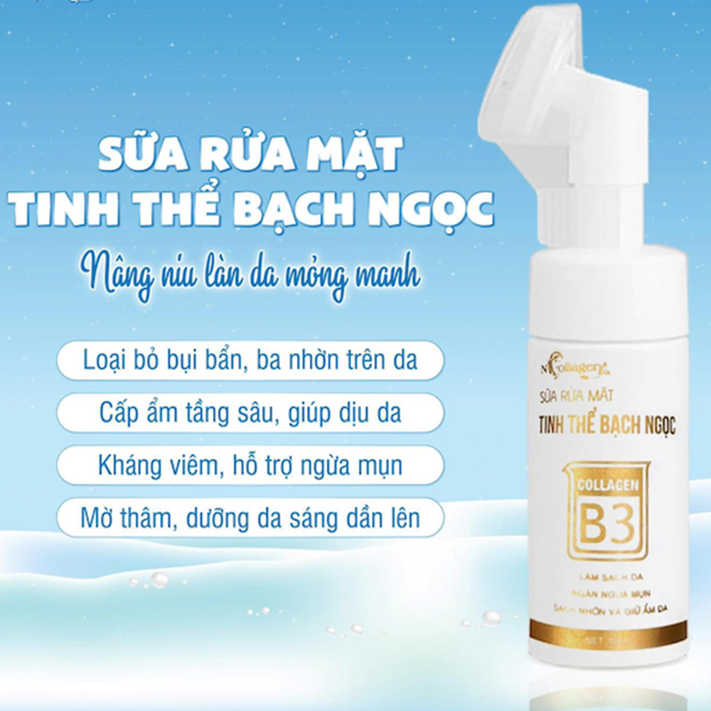 Sữa Rửa Mặt Tinh Thể Bạc Bạch Ngọc N collagen