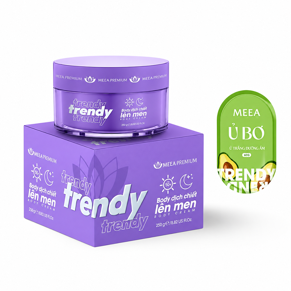 Kem Body Trendy Meea Origin Dịch Chiết Lên Men 250g - Tặng Ủ Bơ Meea