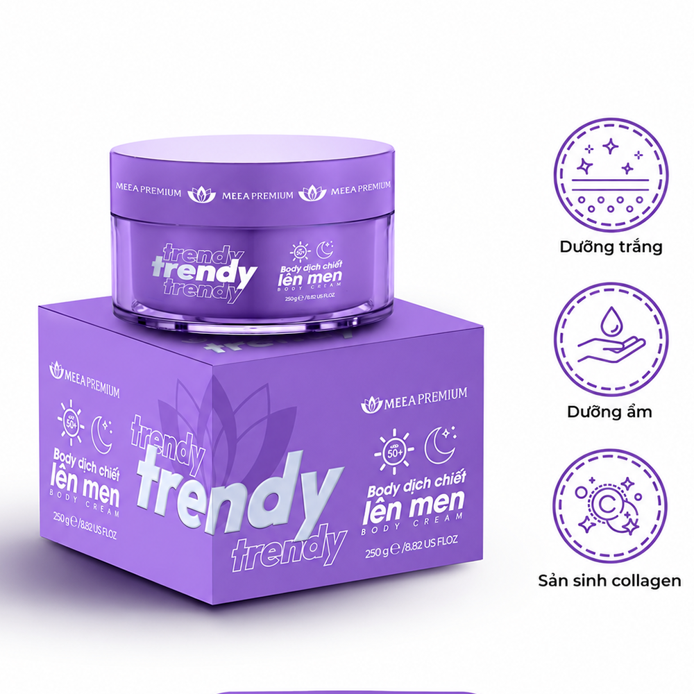 Kem Body Trendy Meea Origin Dịch Chiết Lên Men 250g - Tặng Ủ Bơ Meea8