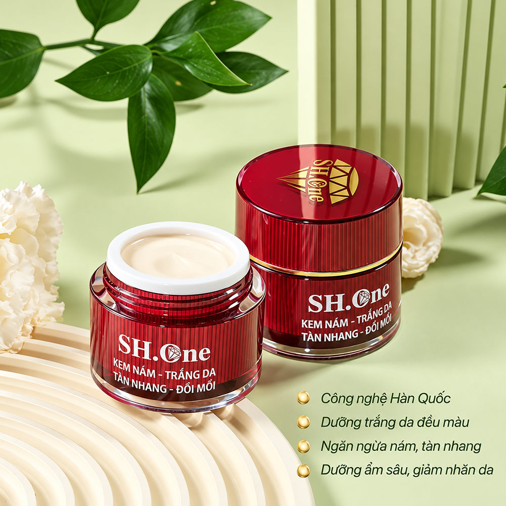 Kem Face SH One B6 Màu Đỏ – Hỗ Trợ Mờ Nám, Dưỡng Trắng Da