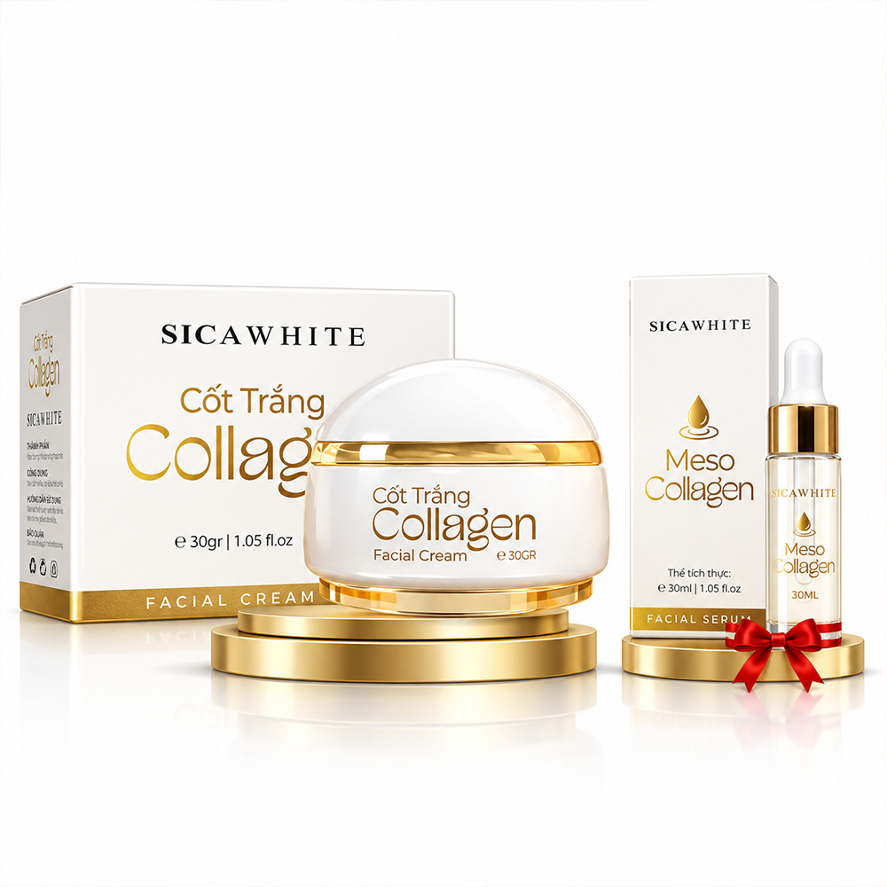 Nuôi Da Trắng Hồng Cùng Kem Face Cốt Trắng Collagen Sica White 30g1