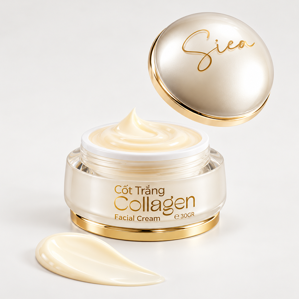 Nuôi Da Trắng Hồng Cùng Kem Face Cốt Trắng Collagen Sica White 30g3