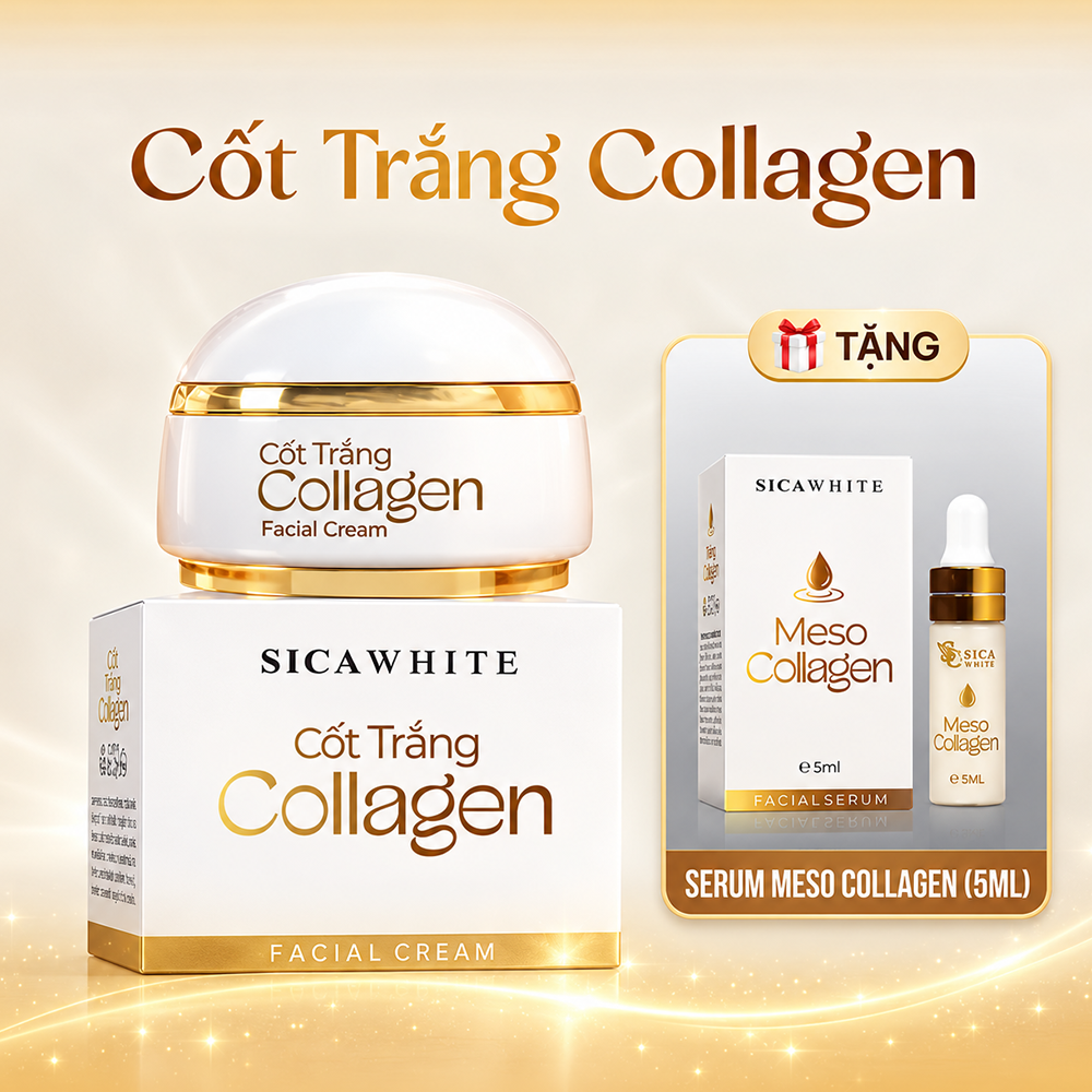 Nuôi Da Trắng Hồng Cùng Kem Face Cốt Trắng Collagen Sica White 30g6