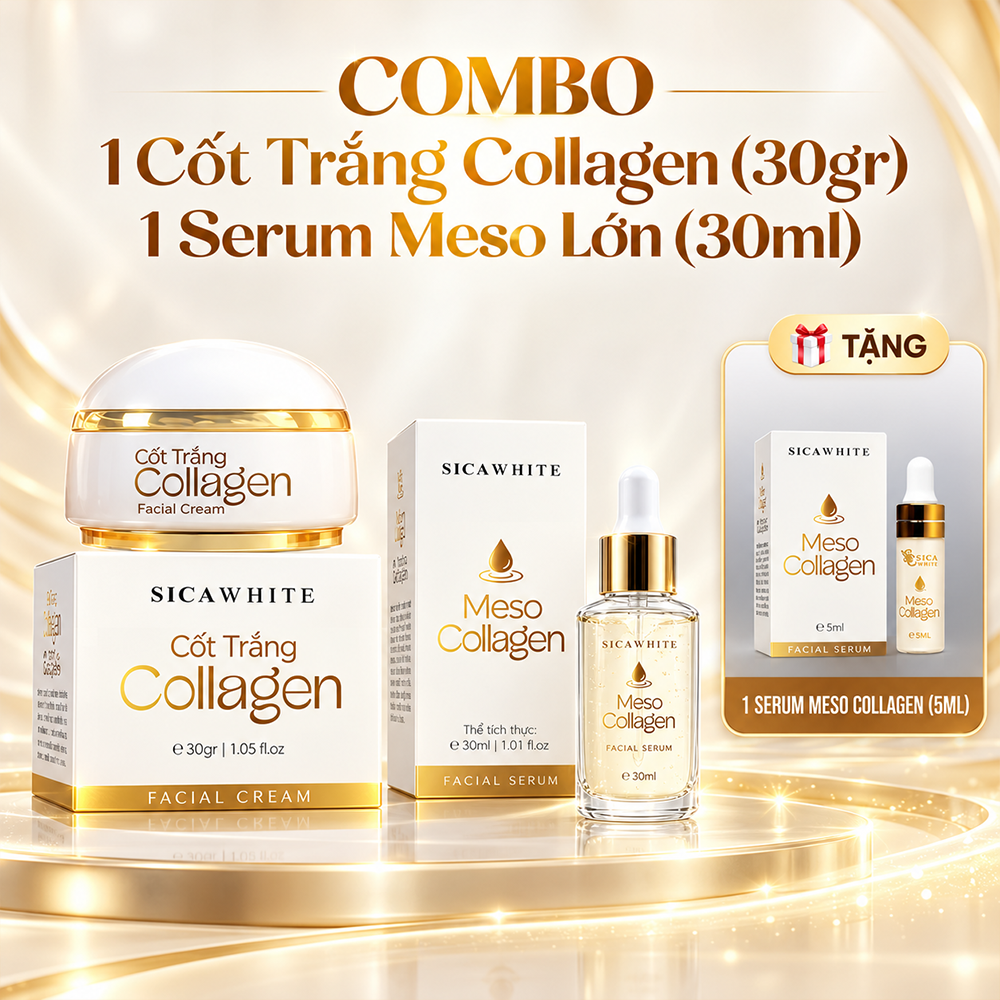 Nuôi Da Trắng Hồng Cùng Kem Face Cốt Trắng Collagen Sica White 30g7