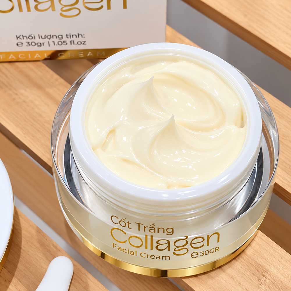 Nuôi Da Trắng Hồng Cùng Kem Face Cốt Trắng Collagen Sica White 30g8